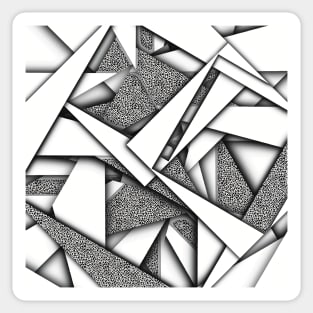 Speckled Paper Airplane Scraps, Black and White Digital Illustration Sticker